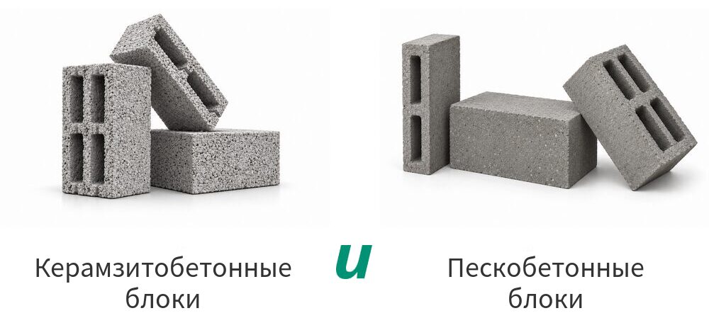 Керамзитобетонные и пескобетонные блоки